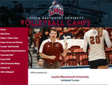 Tablet Screenshot of lmuvolleyballcamps.com